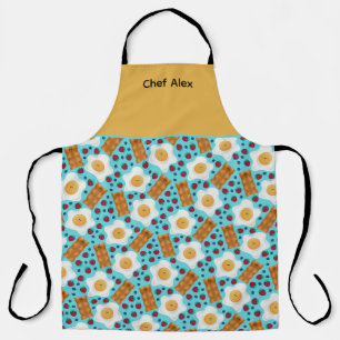 Aanpasbare Whimsical Eieren en Bacon Overal Schort
