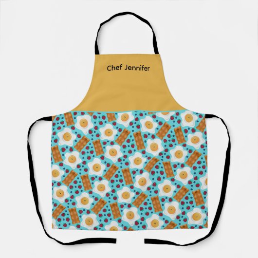 Aanpasbare Whimsical Eieren en Bacon Schort (Voorkant)