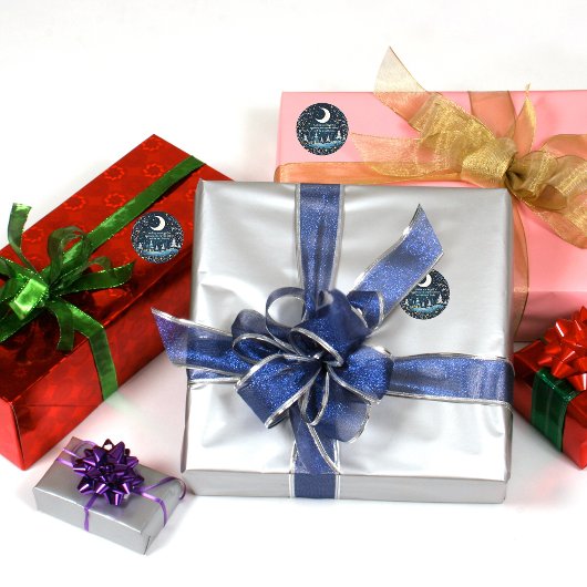 Aanpasbare Whimsical Kerstwensen Ronde Sticker