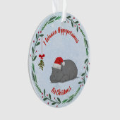 Aanpasbare "Wil een nijlpaard voor kerst"  Ornament (voorkant)