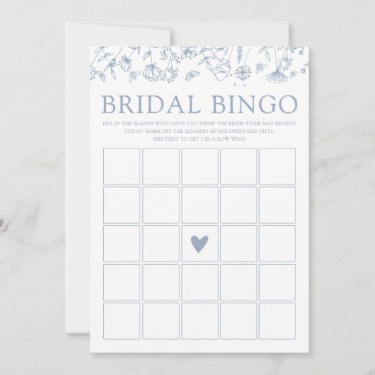 Aanpasbare Wilde Bloemen Bingo Spelkaart Kaart (Voorkant)