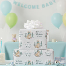 Aanpasbare Winter Bos Konijn Baby Shower