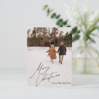 Aanpasbare Winter Foto Kerstmis Ansichtkaart Feestdagenkaart