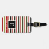 Aanpasbare wit zwart rood geel goud lijnen bagagelabel (Voorkant horizontaal)