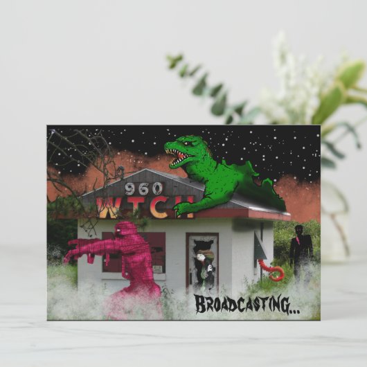 (Aanpasbare) WiTCH-RADIO via Slipperywindow Invit Kaart (Staand voorkant)