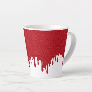 Aanpasbare witte druipende tomaatrode Latte-mok Latte Mok