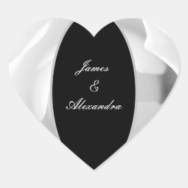 Aanpasbare Witte Roos | Elegant Bloemendesign Hart Sticker