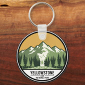 Aanpasbare Yellowstone National Park-sleutelhanger Sleutelhanger (Achterkant)