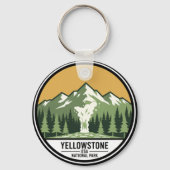 Aanpasbare Yellowstone National Park-sleutelhanger Sleutelhanger (Achterkant)