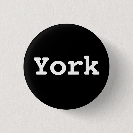 Aanpasbare York typografie Ronde Button 3,2 Cm (Voorkant)