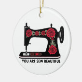 Aanpasbare You Are Sew Beautiful Borduur Ornament  (Links)