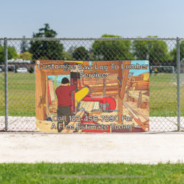 Aanpasbare zaagblok naar hout service bord banner