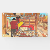 Aanpasbare zaagblok naar hout service bord banner (Horizontaal)