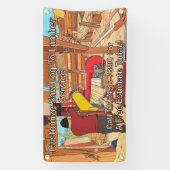 Aanpasbare zaagblok naar hout service bord banner (Verticaal)
