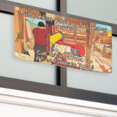 Aanpasbare zaagblok naar hout service bord banner (Buitenkant Gebouw)