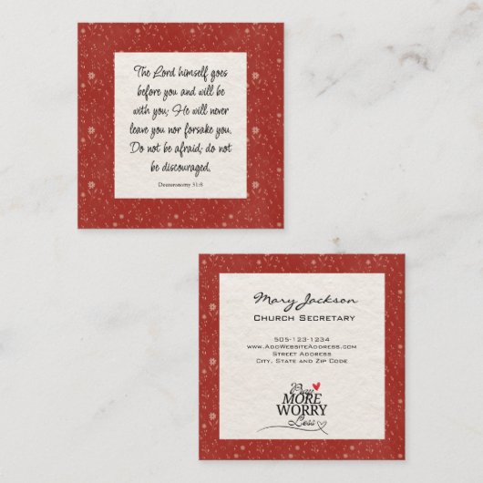 Aanpasbare Zakelijke Kaart voor de Kerk Vierkante Visitekaartje (Voorkant / Achterkant)