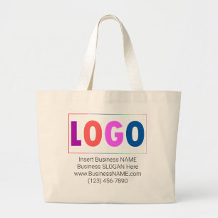 Aanpasbare Zakelijke Template voor Bedrijfslogo's Grote Tote Bag
