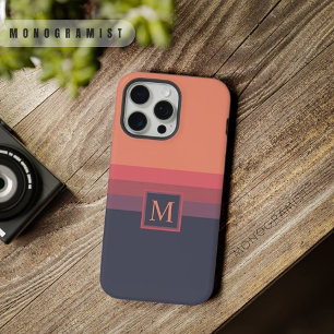 Aanpasbare Zalmroze Donkerpaarse Kleur Blok iPhone 15 Pro Max Case