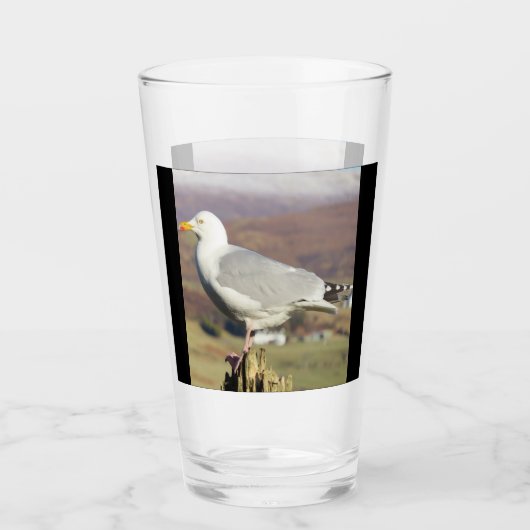 Aanpasbare Zeemeeuw op Afsluitpaal Glas (Voorkant)