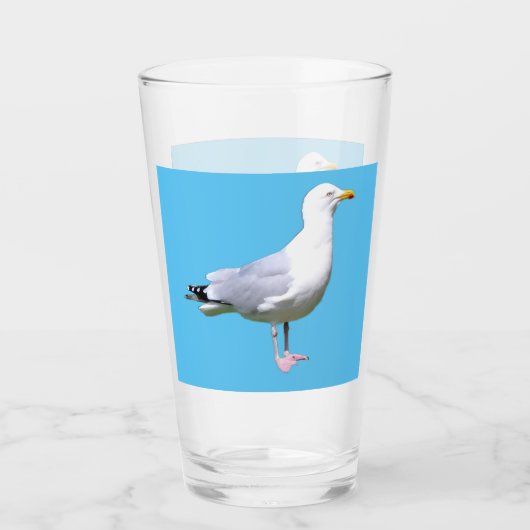 Aanpasbare Zeemeeuw Staande Zeemeeuwen Strand Glas (Voorkant)