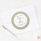 Aanpasbare zeep label bloemmotief jute (Envelop)