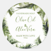 Aanpasbare zeep Label Floral Pattern Leaves (Voorkant)