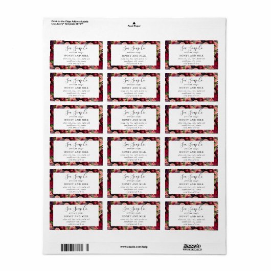 Aanpasbare zeeplabels etiket (Full Sheet)