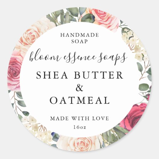 Aanpasbare zeepstickers ronde sticker (Voorkant)