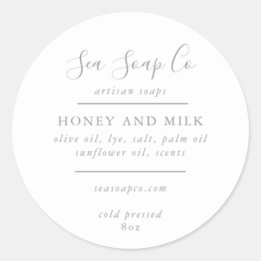 Aanpasbare zeepstickers ronde sticker (Voorkant)