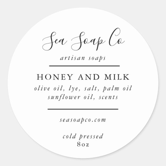 Aanpasbare zeepstickers ronde sticker (Voorkant)