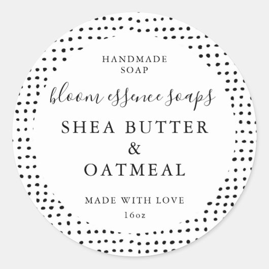 Aanpasbare zeepstickers ronde sticker (Voorkant)