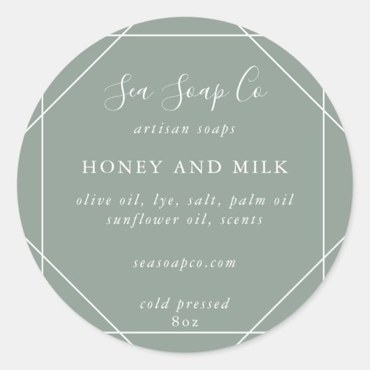 Aanpasbare zeepstickers ronde sticker (Voorkant)