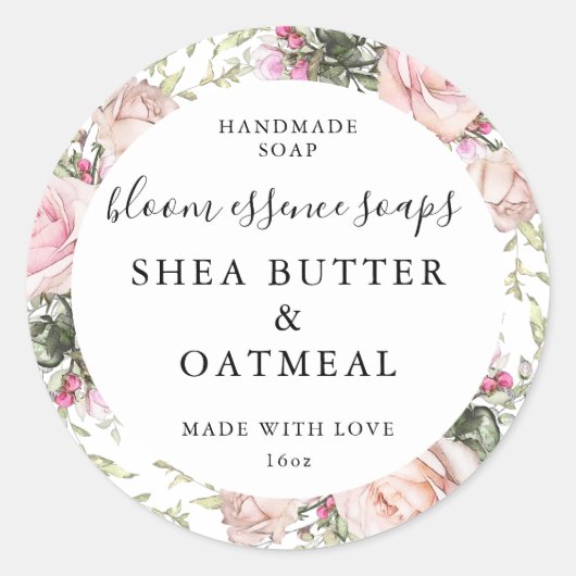 Aanpasbare zeepstickers ronde sticker (Voorkant)