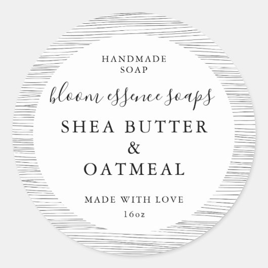 Aanpasbare zeepstickers ronde sticker (Voorkant)