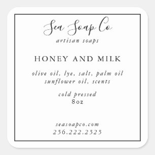 Aanpasbare zeepstickers vierkante sticker