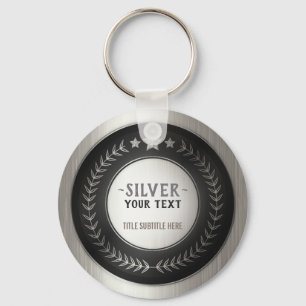 AANPASBARE ZILVEREN KAMPIOEN MEDAILLE MET EIGEN OP SLEUTELHANGER