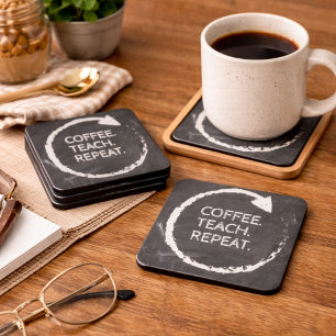 Aanpasbare Zin Coffee Teach Repeat Bier Onderzetter
