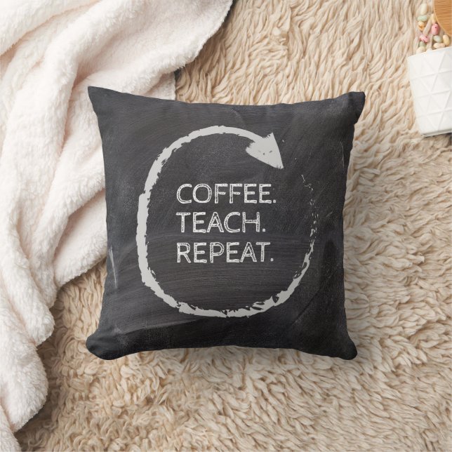 Aanpasbare Zin Coffee Teach Repeat Kussen (Deken)