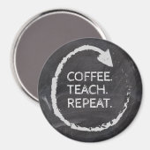 Aanpasbare Zin Koffie Lesgeven Herhalen Magneet (Voorkant / Achterkant)