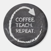 Aanpasbare Zin Koffie Lesgeven Herhalen Magneet (Voorkant)