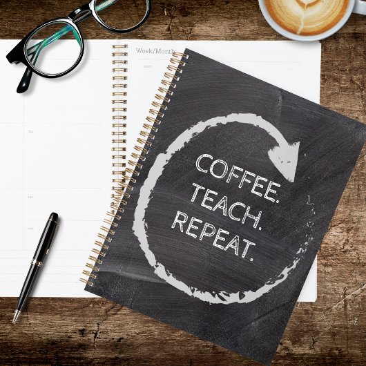 Aanpasbare Zin Koffie Lesgeven Herhalen Planner