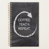 Aanpasbare Zin Koffie Lesgeven Herhalen Planner (Voorkant)