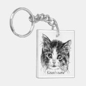 Aanpasbare Zoete kleine Kitten Sleutelhanger (Voorkant Links)