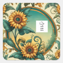 Aanpasbare Zonnebloem Logo Verpakkingssticker