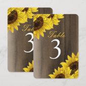 Aanpasbare Zonnebloem Tafel Nummer Kaarten (Voorkant / Achterkant)