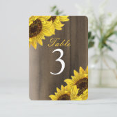 Aanpasbare Zonnebloem Tafel Nummer Kaarten (Staand voorkant)