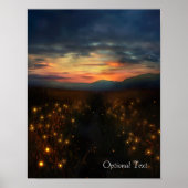 Aanpasbare Zonsondergang Velden Poster (Voorkant)
