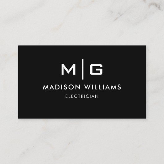 Aanpasbare Zwart-Wit Professionele Visitekaartje (Voorkant)