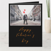 Aanpasbare Zwarte Glanzende Trendy Rustieke Valent Kaart (Voorkant)