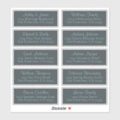 Aanpasbare zwarte huwelijksuitnodiging adreslabels sticker (Vel)